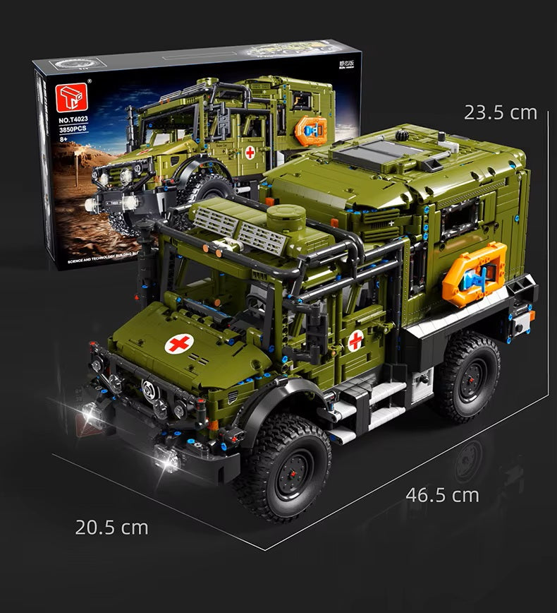 TGL T4023 Unimog Off Road Ambulance Static Version High Difficulty Building Block Assembly Model Holiday Gift MOC