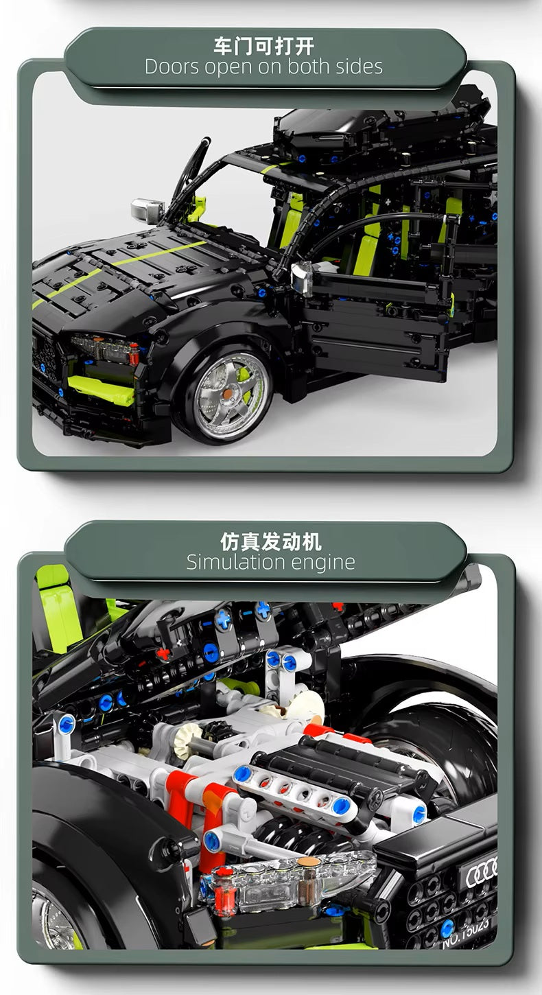 TGL T5023 Technology RS6 Sports Car Static Version High Difficulty Building Block Assembly Model Holiday Gift MOC