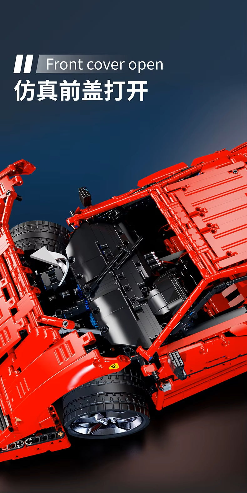 Technical X001 Red Super Sports Car F40 Compatible MOC-140629 Car Building Blocks Bricks Educational Puzzle Toys Birthday Gifts