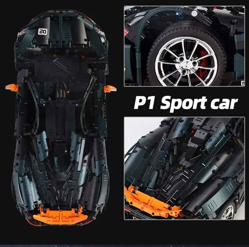 Technical Vehicles Building Blocks APP Electric P1 Speed Sports Car Bricks Assembly Toy Christmas Gift for Kids 13091