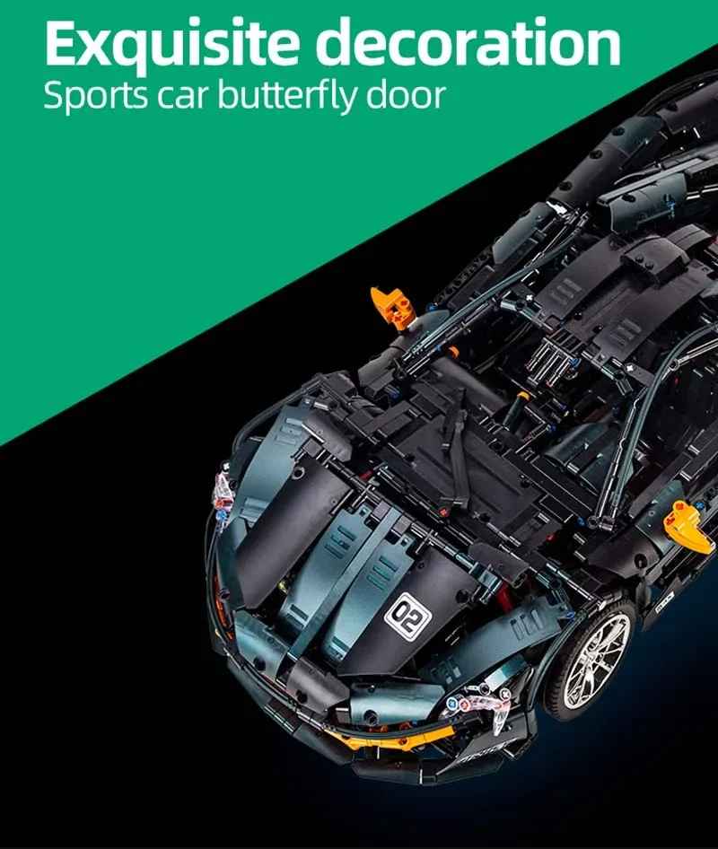 Technical Vehicles Building Blocks APP Electric P1 Speed Sports Car Bricks Assembly Toy Christmas Gift for Kids 13091