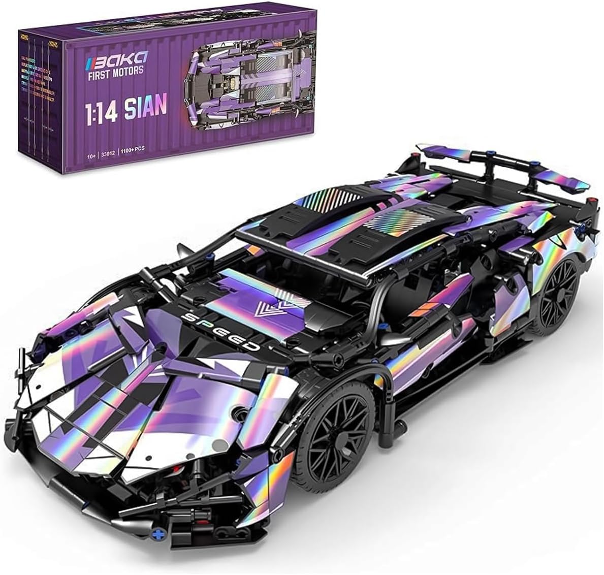 Toy Car Assembly Kit Creative Office Table Ornaments Racing Car Building Block Set Christmas Gifts for Kids 33012 1064PCS 1:14