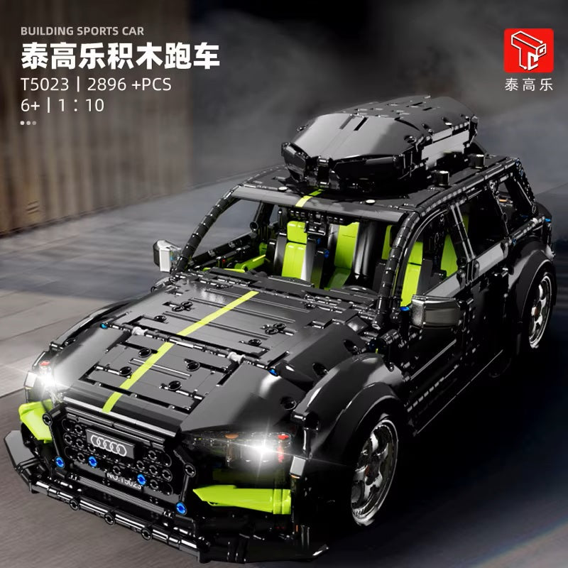 TGL T5023 Technology RS6 Sports Car Static Version High Difficulty Building Block Assembly Model Holiday Gift MOC