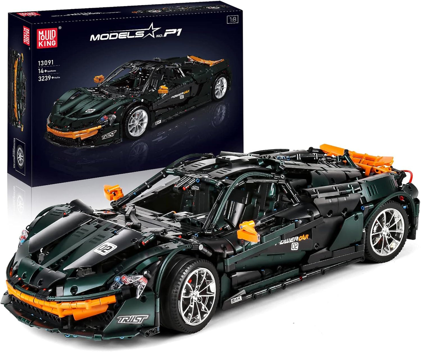 Technical Vehicles Building Blocks APP Electric P1 Speed Sports Car Bricks Assembly Toy Christmas Gift for Kids 13091