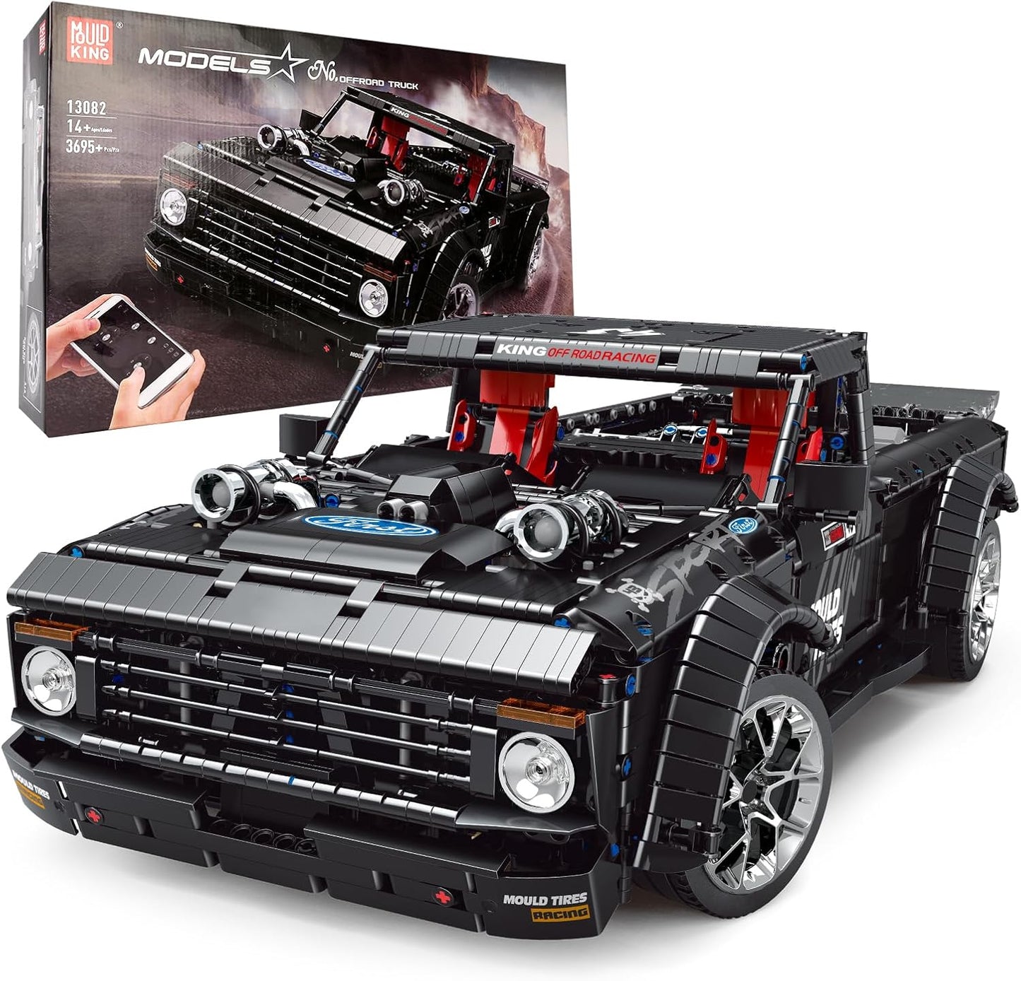 Technical Remote Control Car MOC Motorized Off-Road Pickup Truck Building Blocks Brick Toy Christmas Gifts Kids 13082