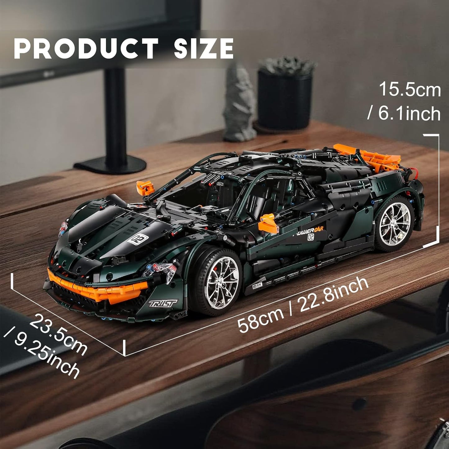 Technical Vehicles Building Blocks APP Electric P1 Speed Sports Car Bricks Assembly Toy Christmas Gift for Kids 13091