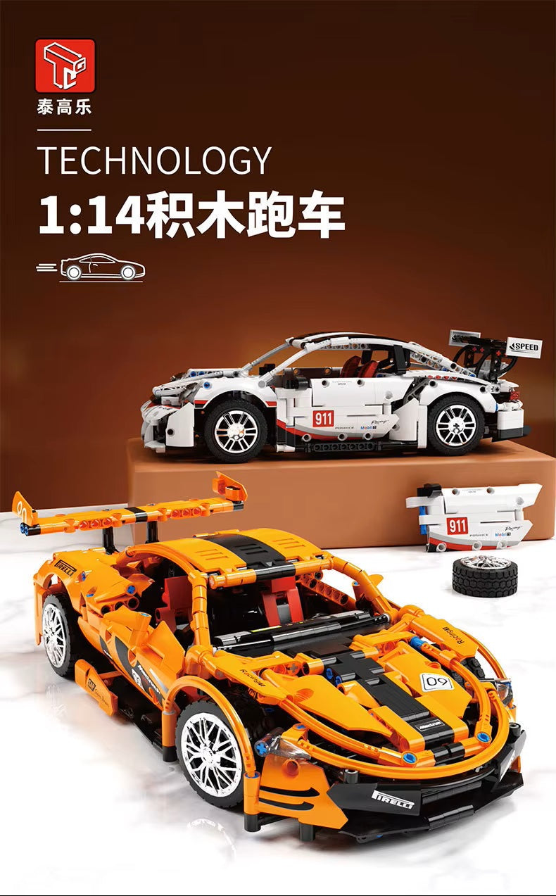 TGL T2008 T2009 Static Sports Car High Difficulty Building Block Assembly Model Holiday Gift