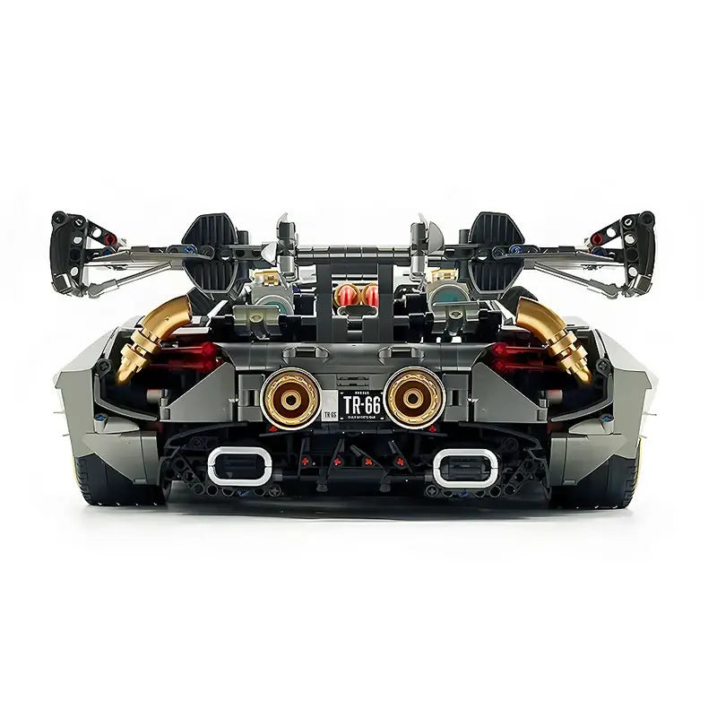 Classic Plating Grey Sports Car Model Building Blocks Modified Speed Vehicle MOC 10629 1:8 High Tech Brick DIY Set Toy Gift Boys