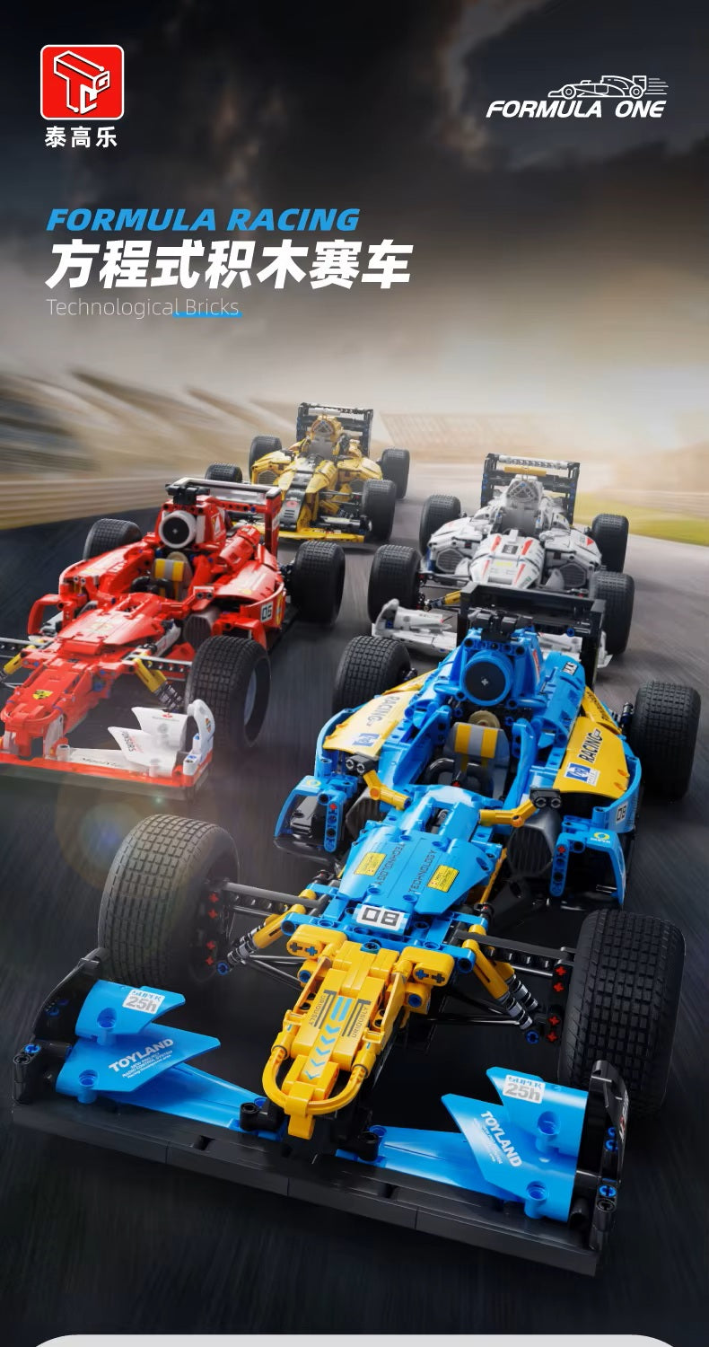 TGL T5006 T5008 Technology F1 Racing Static Version High Difficulty Building Block Assembly Model Holiday Gift MOC