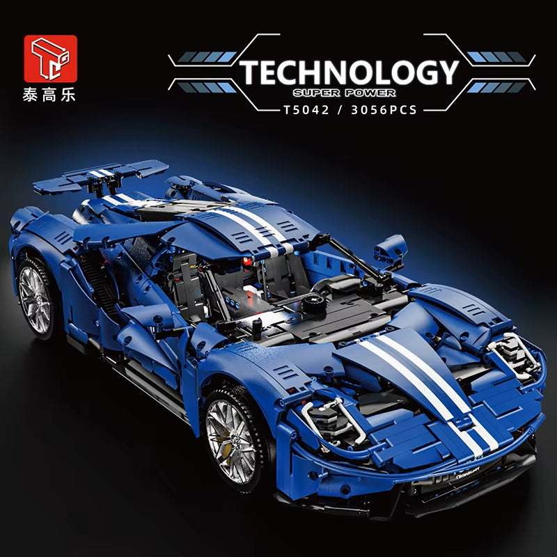 TGL T5042 3056 Pieces Technology GT Supercar Static Version High Difficulty Building Block Assembly Model Holiday Gift MOC