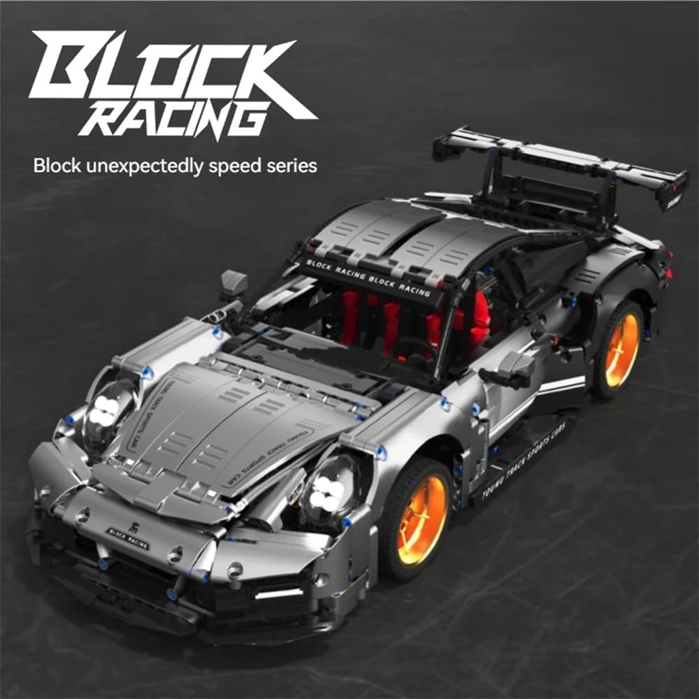 Silver Wing GT Supercar MOC T2001 Sports Car Racing Speed Vehicle Bricks Model Building Blocks High Tech Toy Gift Adults Kids