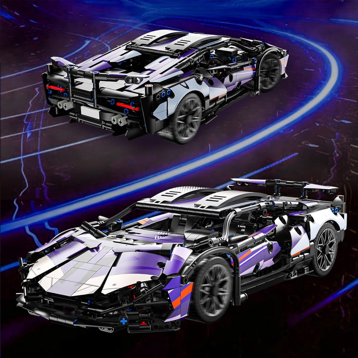 Toy Car Assembly Kit Creative Office Table Ornaments Racing Car Building Block Set Christmas Gifts for Kids 33012 1064PCS 1:14