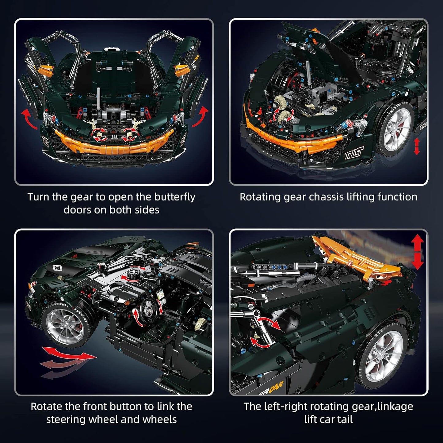 Technical Vehicles Building Blocks APP Electric P1 Speed Sports Car Bricks Assembly Toy Christmas Gift for Kids 13091