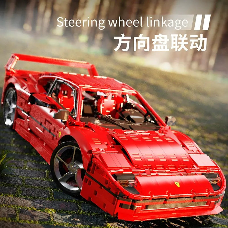 Technical X001 Red Super Sports Car F40 Compatible MOC-140629 Car Building Blocks Bricks Educational Puzzle Toys Birthday Gifts