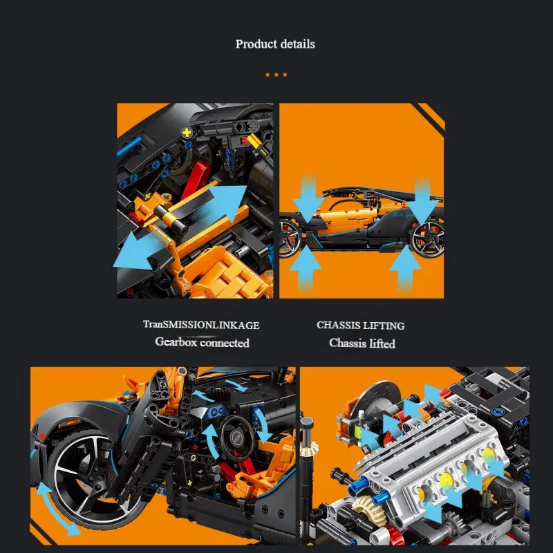 SABRE P1 Technology Supercar Static Version High Difficulty Building Block Assembly Model Holiday Gift EIKEE Y18001