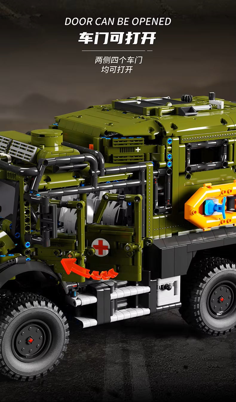 TGL T4023 Unimog Off Road Ambulance Static Version High Difficulty Building Block Assembly Model Holiday Gift MOC