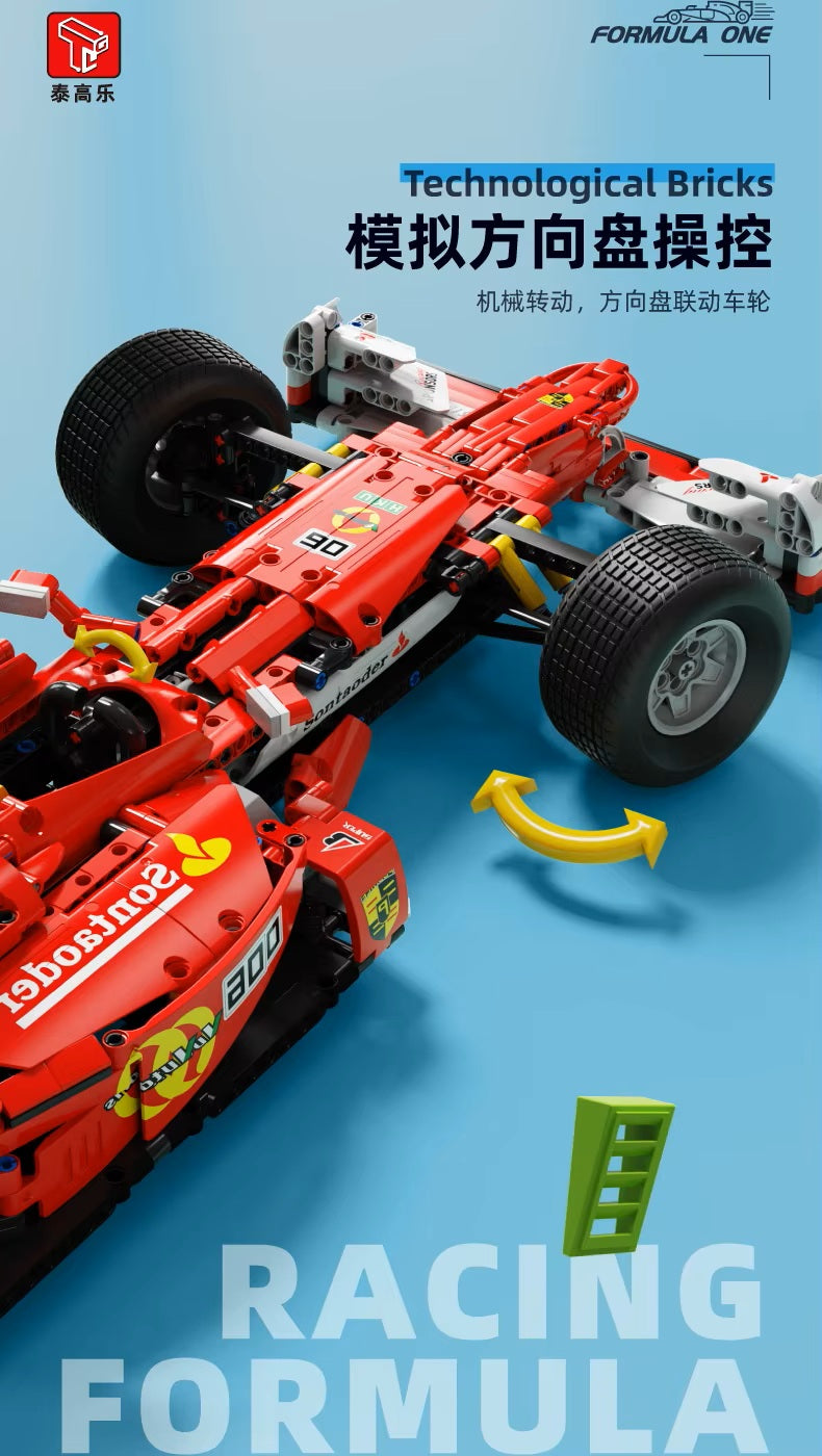 TGL T5006 T5008 Technology F1 Racing Static Version High Difficulty Building Block Assembly Model Holiday Gift MOC
