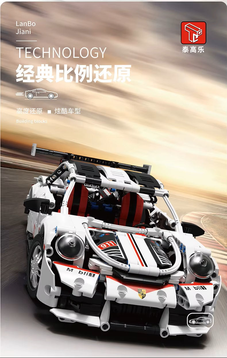 TGL T2008 T2009 Static Sports Car High Difficulty Building Block Assembly Model Holiday Gift