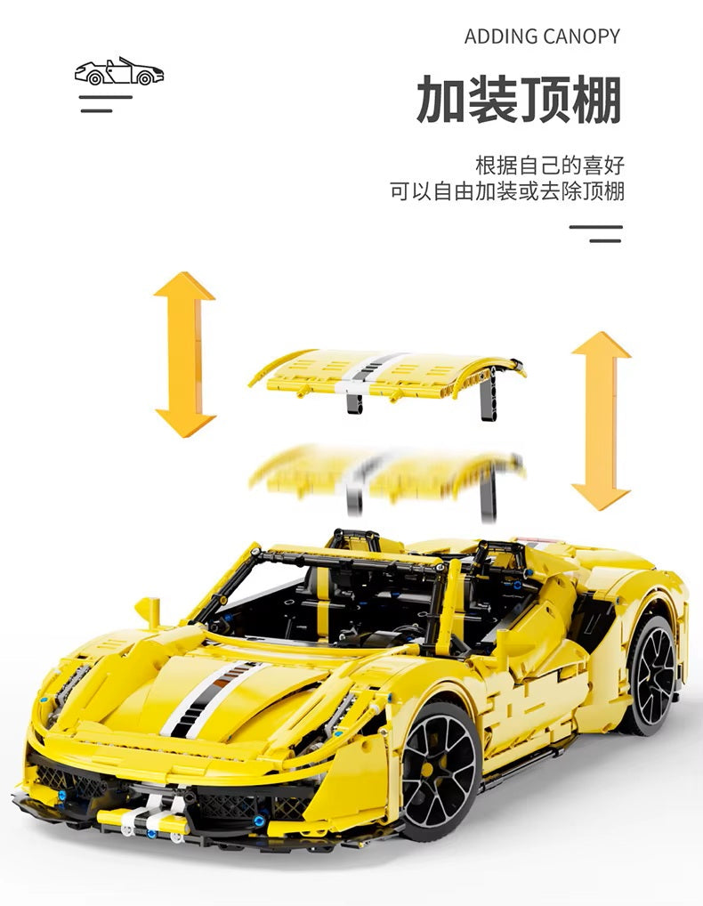 TGL T5005 T5005A Technology 488 Sports Car Static Version High Difficulty Building Block Assembly Model Holiday Gift MOC