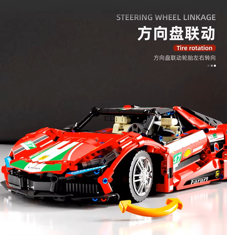 TGL T2017 Red Sports Car Static Version High Difficulty Building Block Assembly Model Holiday Gift