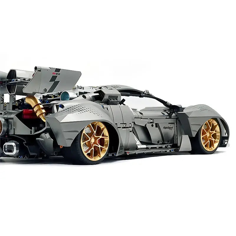 Classic Plating Grey Sports Car Model Building Blocks Modified Speed Vehicle MOC 10629 1:8 High Tech Brick DIY Set Toy Gift Boys