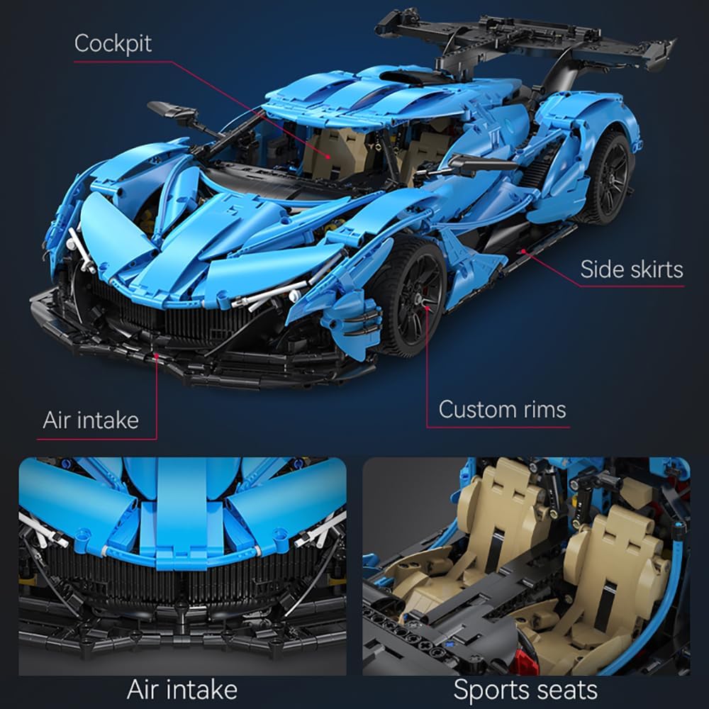 New Technical Sports Car Supercar Building Blocks Speed Vehicle Bricks Puzzle Educational Toy Christmas Gift for Kids MOC-C64003
