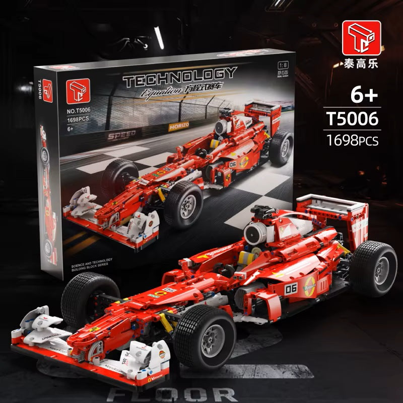 TGL T5006 T5008 Technology F1 Racing Static Version High Difficulty Building Block Assembly Model Holiday Gift MOC
