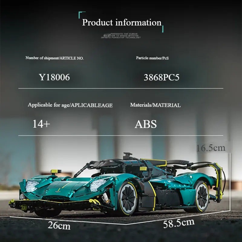 Valkyrie Technology Supercar Static Version High Difficulty Building Block Assembly Model Holiday Gift EIKEE Y18006