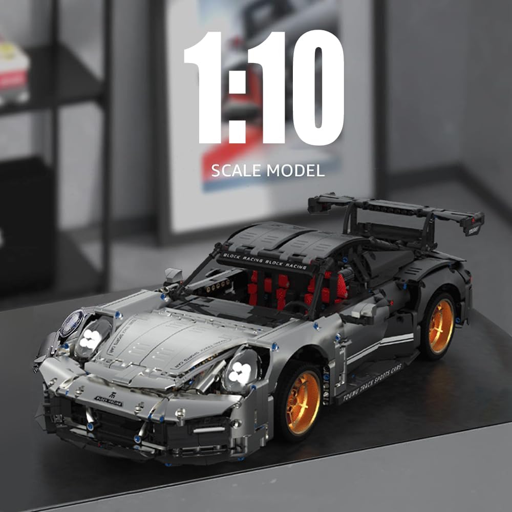Silver Wing GT Supercar MOC T2001 Sports Car Racing Speed Vehicle Bricks Model Building Blocks High Tech Toy Gift Adults Kids