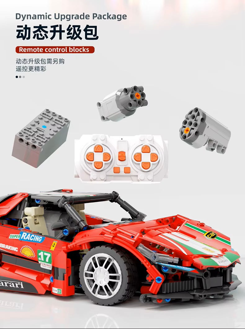 TGL T2017 Red Sports Car Static Version High Difficulty Building Block Assembly Model Holiday Gift