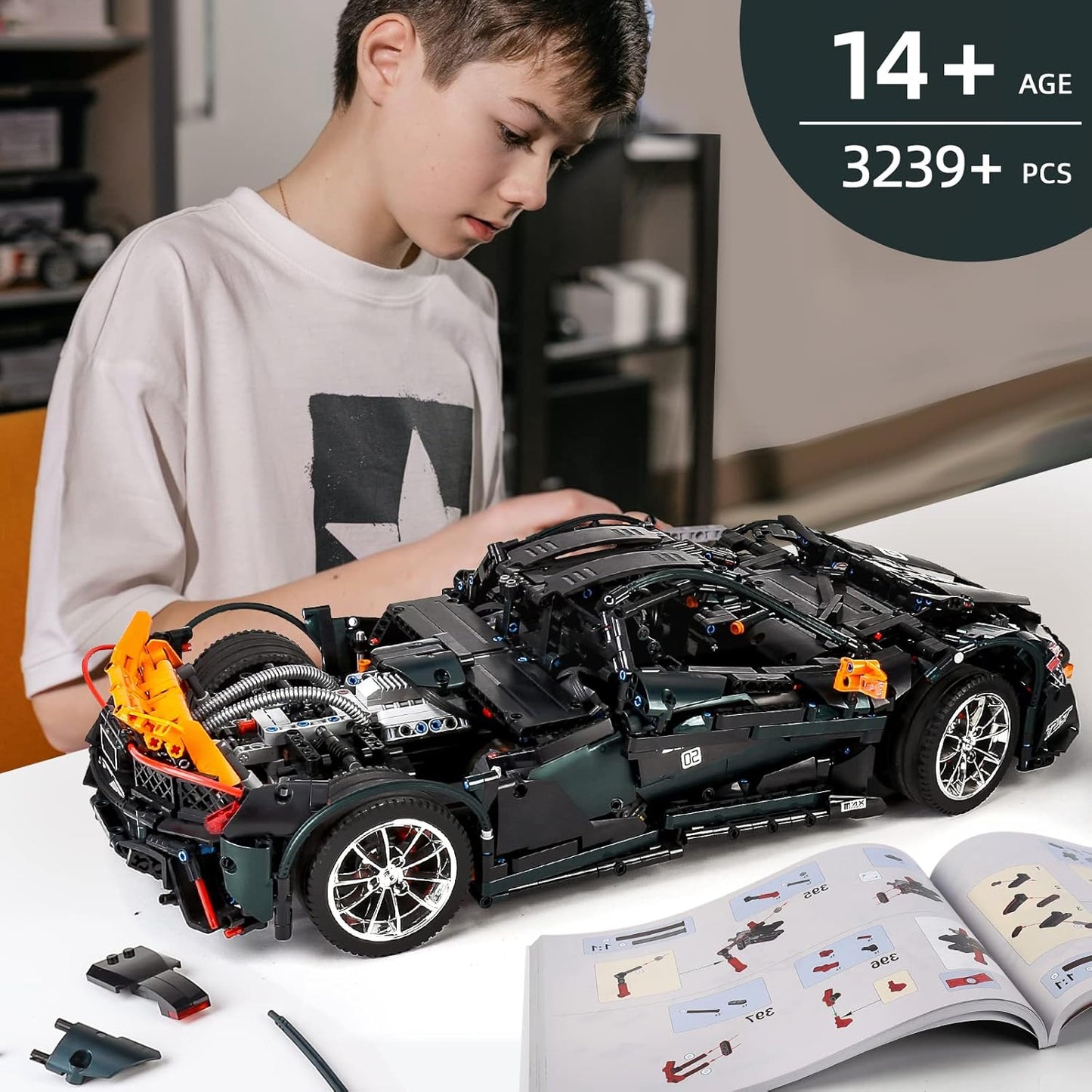 Technical Vehicles Building Blocks APP Electric P1 Speed Sports Car Bricks Assembly Toy Christmas Gift for Kids 13091