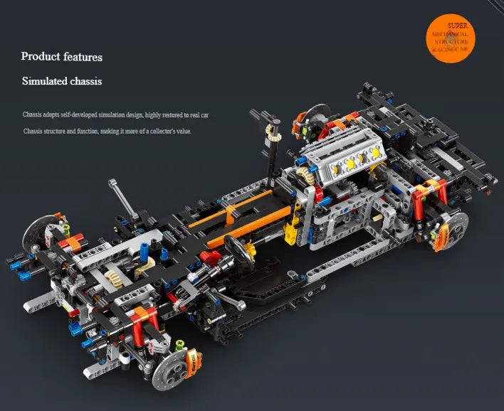 SABRE P1 Technology Supercar Static Version High Difficulty Building Block Assembly Model Holiday Gift EIKEE Y18001
