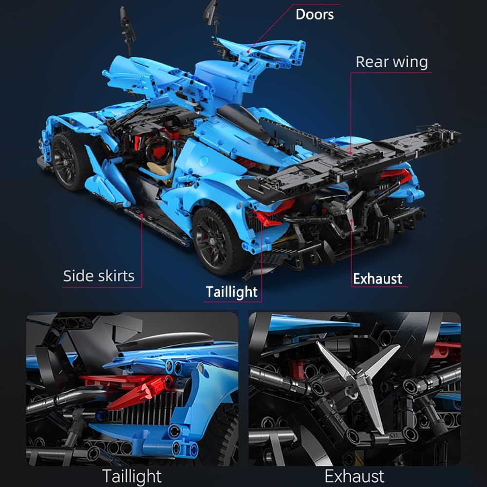 New Technical Sports Car Supercar Building Blocks Speed Vehicle Bricks Puzzle Educational Toy Christmas Gift for Kids MOC-C64003