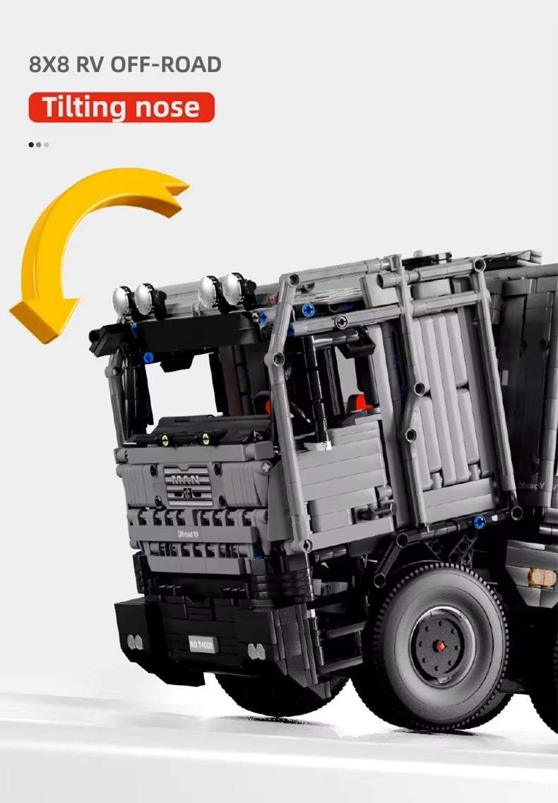 Hot T4009 6068pcs 8x8 Luxury Expedition Camper High-tech Man Rv Off-road Remote Control Bricks Building Blocks Adult Toys