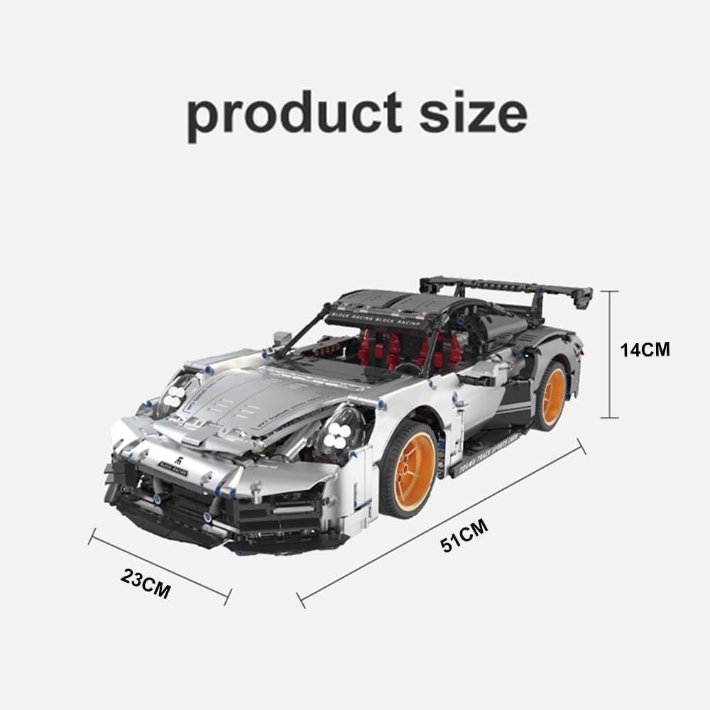 Silver Wing GT Supercar MOC T2001 Sports Car Racing Speed Vehicle Bricks Model Building Blocks High Tech Toy Gift Adults Kids