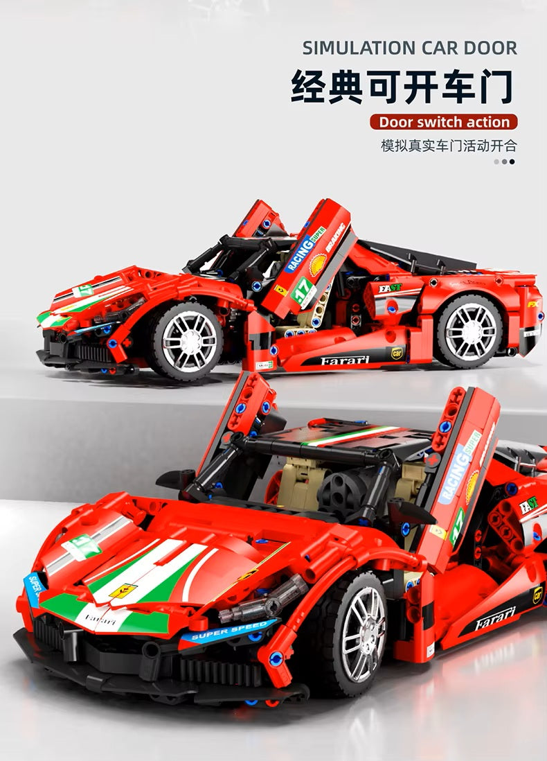 TGL T2017 Red Sports Car Static Version High Difficulty Building Block Assembly Model Holiday Gift