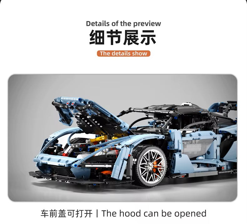 TGL T5013B Technology Senna Sports Car Static Version High Difficulty Building Block Assembly Model Holiday Gift MOC