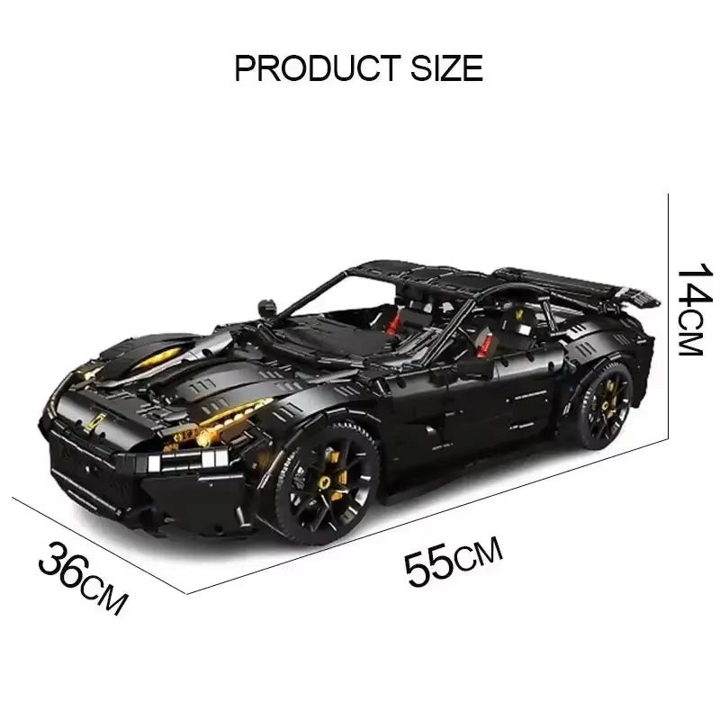 JIESTAR 3097 Pieces 91102 Moc Technical F12 Super Car Black Racing Car Model RSR Bricks Building Blocks Boys Toys 3097pcs Children Gifts