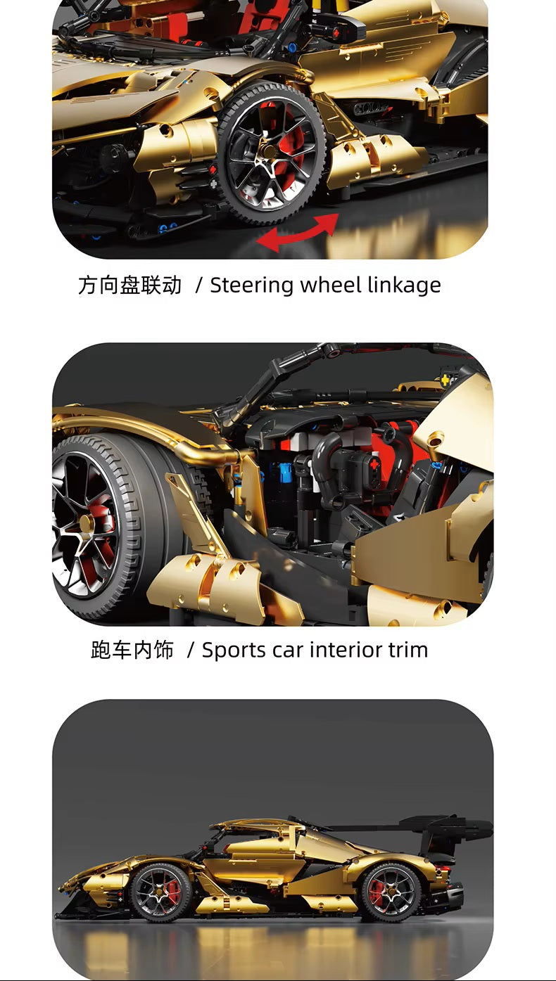 TGL T5012C Technology Apollo Sports Car Static Version High Difficulty Building Block Assembly Model Holiday Gift MOC