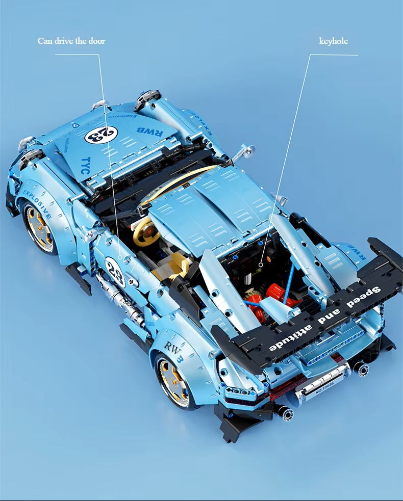 TGL T5036 Technology 911 Low Slung Sports Car Static Version High Difficulty Building Block Assembly Model Holiday Gift MOC