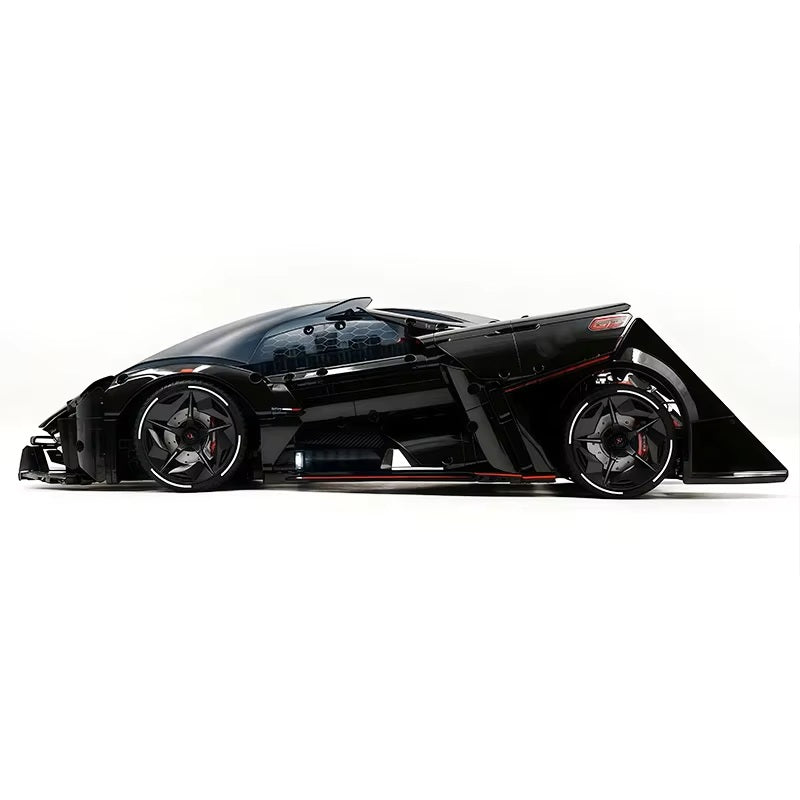 Black 1:8 Lambo 2884 Pieces Concept Sports Car Model Building Blocks MOC 10644 Speed Vehicle Bricks Ideas High Tech Toy Kit Gift Kids