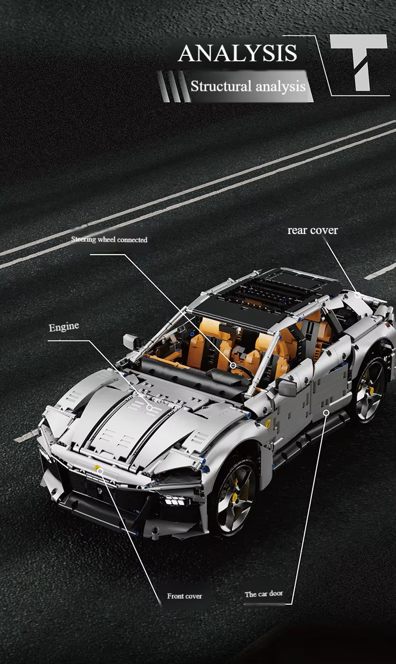 TGL T5041 Technology Silver SUV Static Version High Difficulty Building Block Assembly Model Holiday Gift MOC