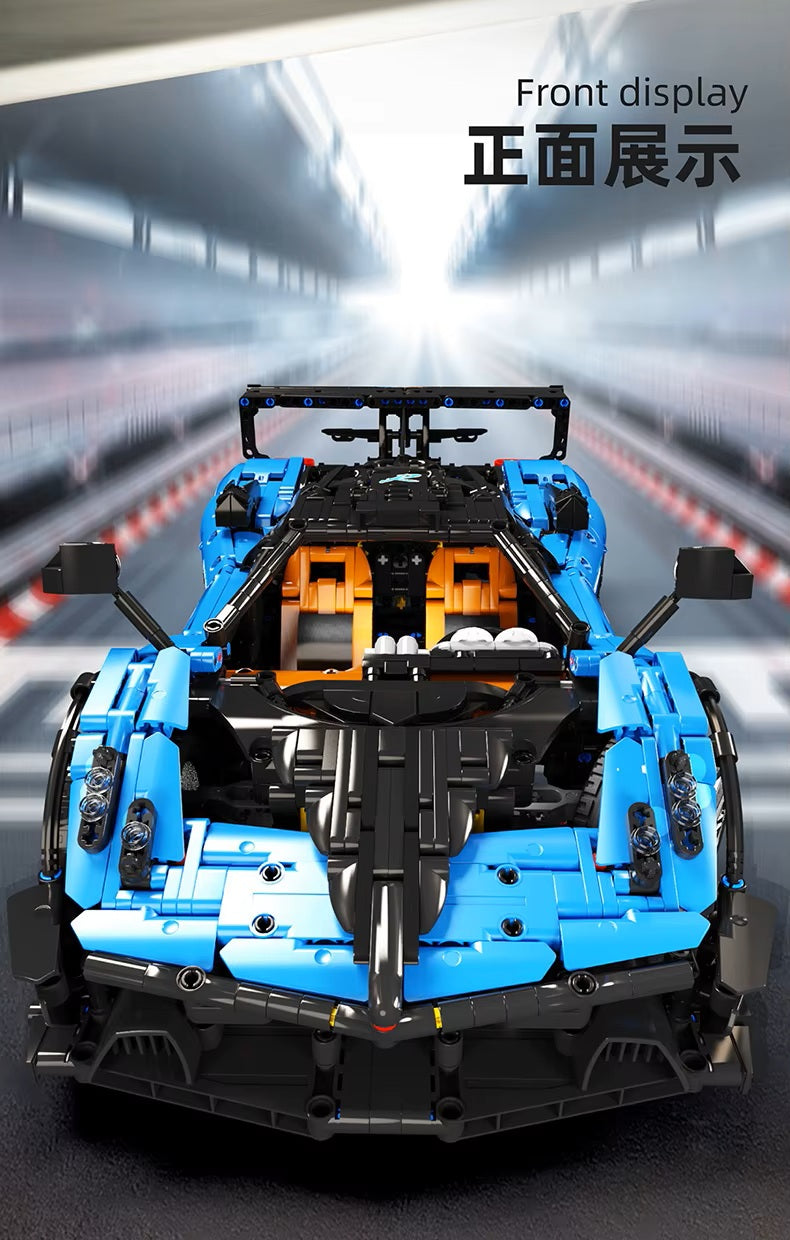 TGL T5038 Technology Blue Supercar Static Version High Difficulty Building Block Assembly Model Holiday Gift MOC