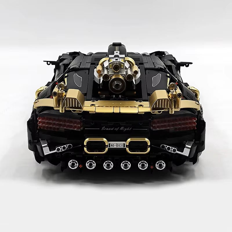 3976 Pieces Guly 10631 High-Tech Black Gold Sports Vehicle 1:8 Model Building Blocks Brick Assembly DIY Puzzle Toys Christmas Gifts Kids