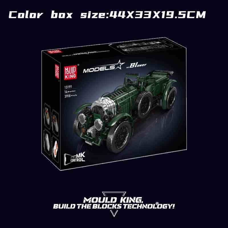 Mould King 3918 Pieces 13191 Technical Car Building Block the Remote Control Blower Vintage Car Set Assembly Brick Toys Kids Christmas Gift