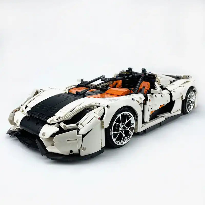 MOC T010 Technical White City Super Sport Car Hypercar Building Blocks Bricks Puzzle Educational Toy Christmas Gift for Kids