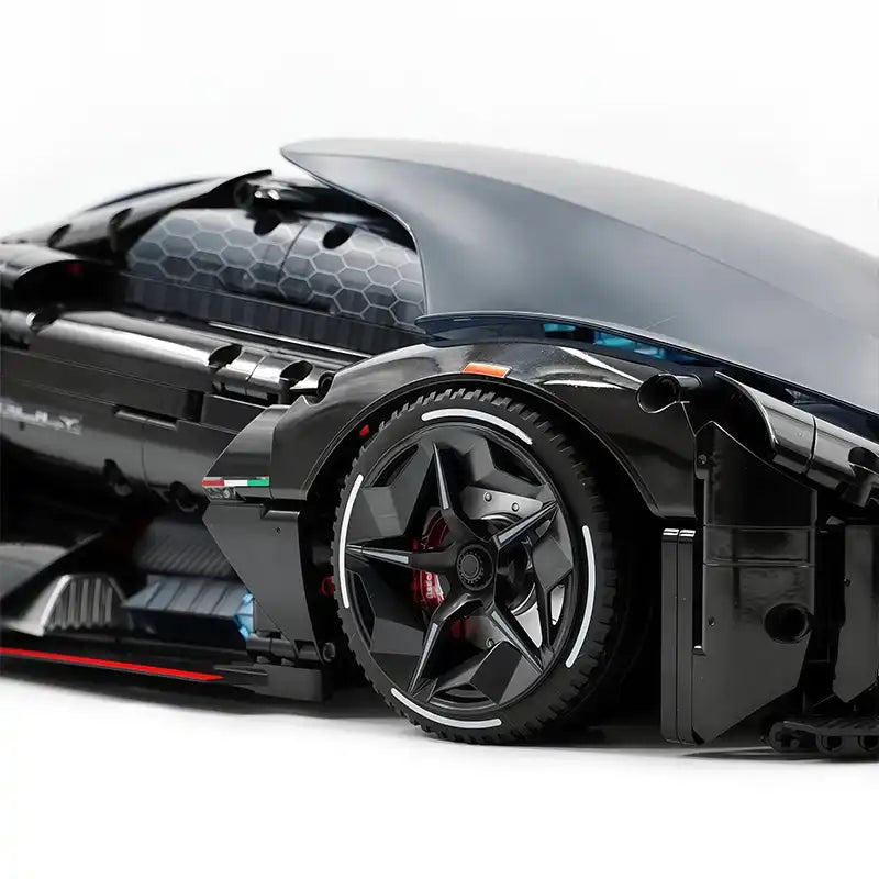 Black 1:8 Lambo 2884 Pieces Concept Sports Car Model Building Blocks MOC 10644 Speed Vehicle Bricks Ideas High Tech Toy Kit Gift Kids