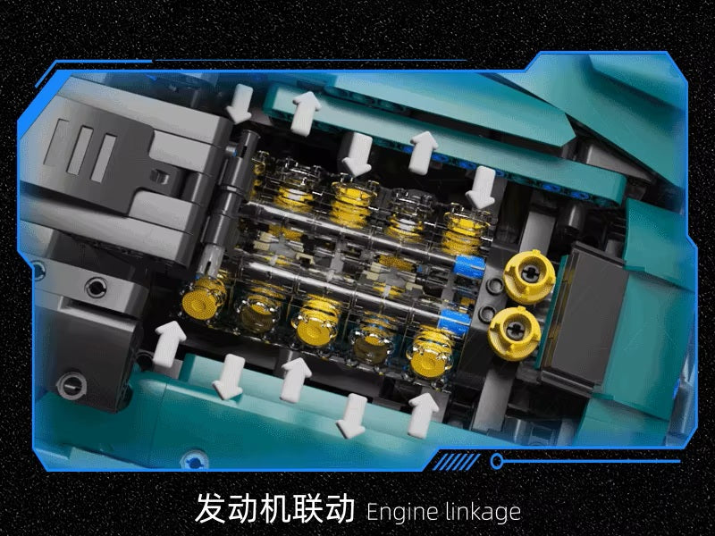 TGL T5030 Technology Dark Green Sports Car Static Version High Difficulty Building Block Assembly Model Holiday Gift MOC