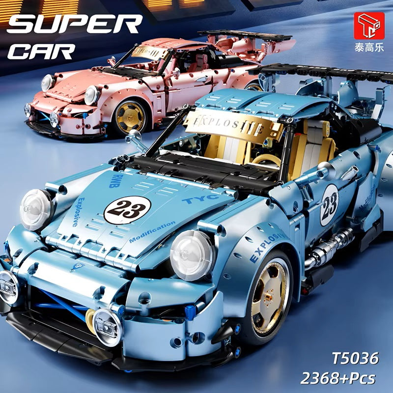 TGL T5036 Technology 911 Low Slung Sports Car Static Version High Difficulty Building Block Assembly Model Holiday Gift MOC