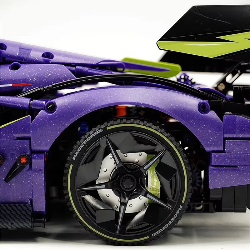 3654 Pieces GULY 10635 1:8 MOC High-Tech RC Racing Building Blocks Assembling Sports Vehicle Bricks Model Toys DIY Children Christmas Gifts